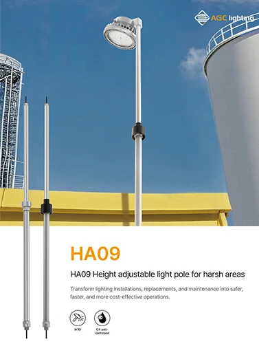 HA09 Telescoping Adjustable Light Pole for hazardous location lighting