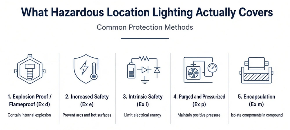 hazardous location lighting common protection methods