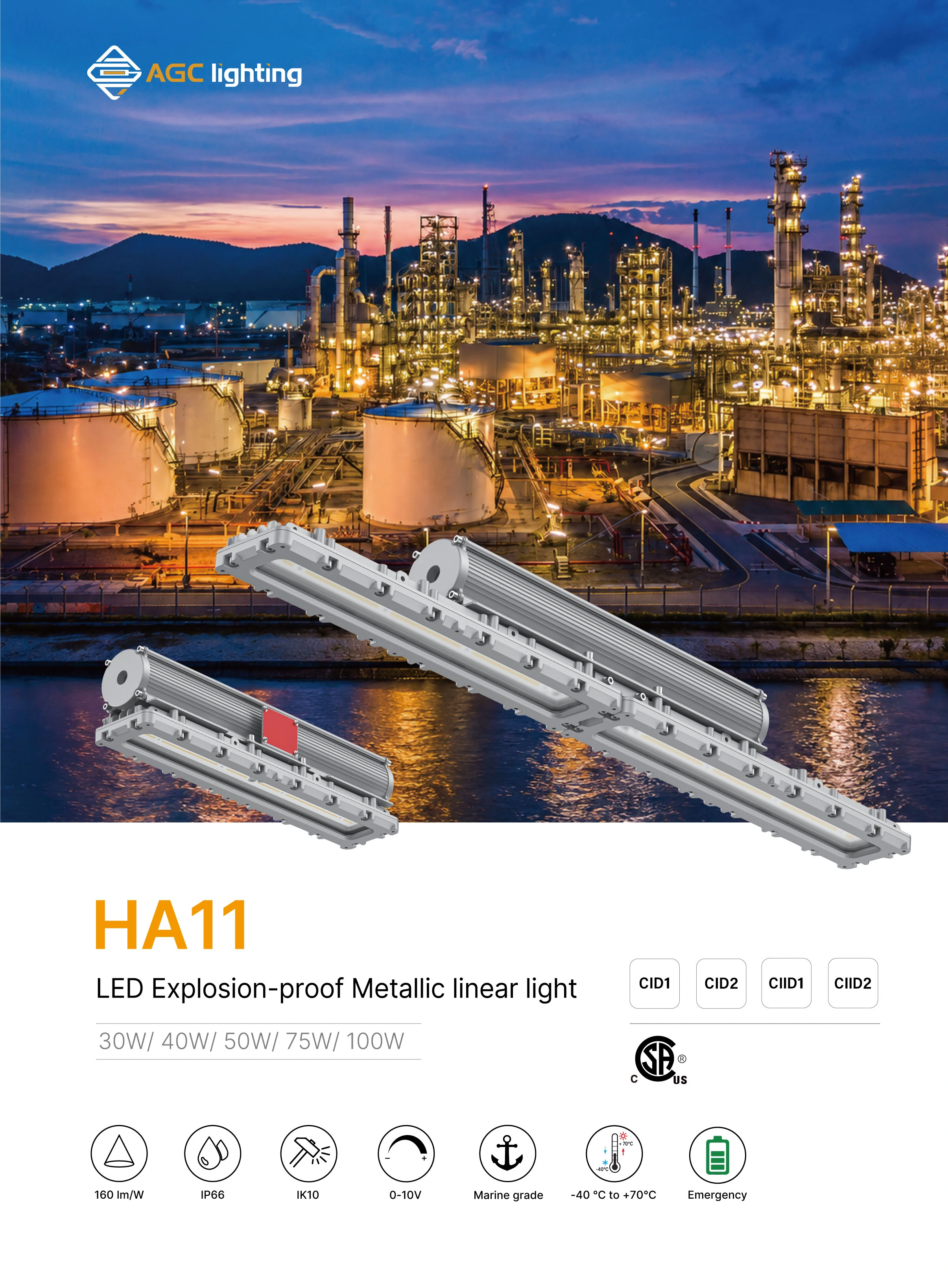 HA11 LED explosion proof merallic linear light C1D1 01
